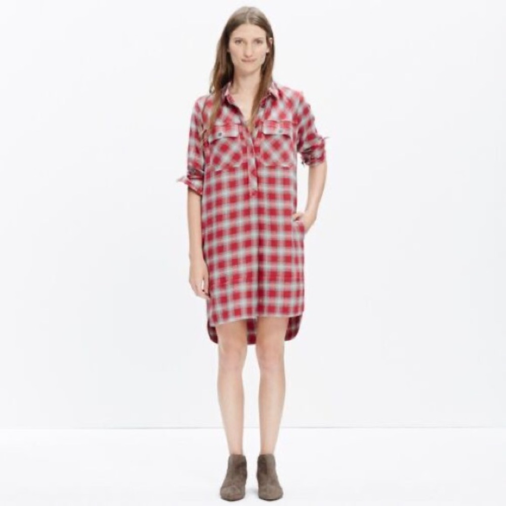 Madewell Daywalk shirtdress in Fairfax plaid. XXS
